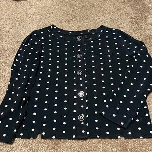 Rafaela polka dot button up top size S. Can be worn over shirt or alone.

01-36